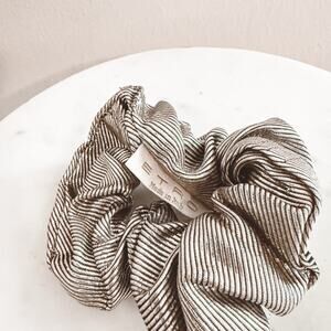 Etro Black and Gold Striped Scrunchie